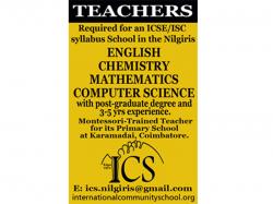 TEACHERS REQUIRED TEACHERS REQUIRED